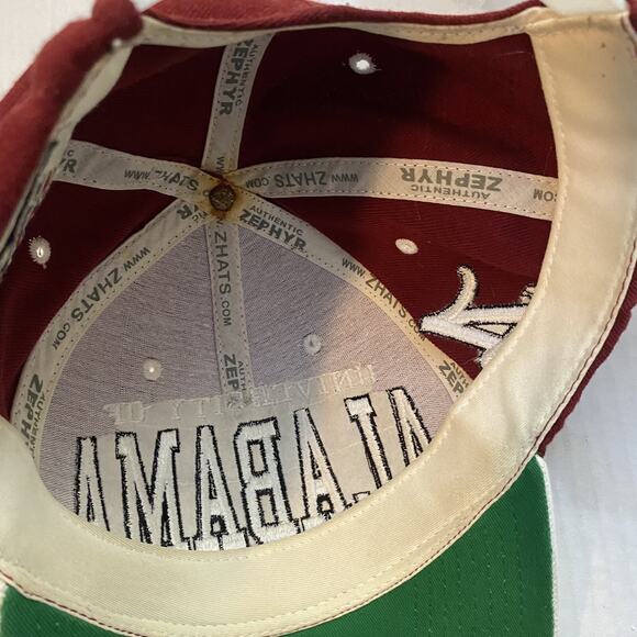 University of Alabama Crimson Tide Zephyr snapback Hat / Cap White / Burgundy - Picture 7 of 9